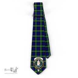 Scottish Lamont Modern Tartan Tie with Family Crest Tartan Plaid NeckTie Scottish Plaid Tartan Plaid - ScotsTee - scotstee.com