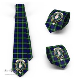 Scottish Lamont Modern Tartan Tie with Family Crest Tartan Plaid NeckTie Scottish Plaid Tartan Plaid - ScotsTee - scotstee.com