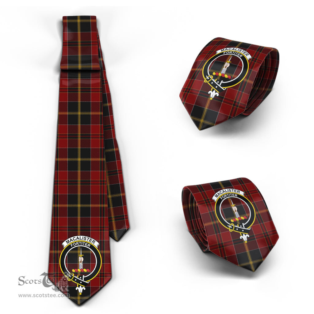 Scottish MacAlister of Skye Tartan Tie with Family Crest Tartan Plaid NeckTie Scottish Plaid Tartan Plaid - ScotsTee - scotstee.com