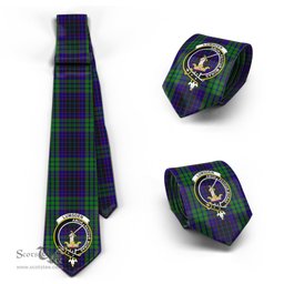 Scottish Lumsden Green Tartan Tie with Family Crest Tartan Plaid NeckTie Scottish Plaid Tartan Plaid - ScotsTee - scotstee.com