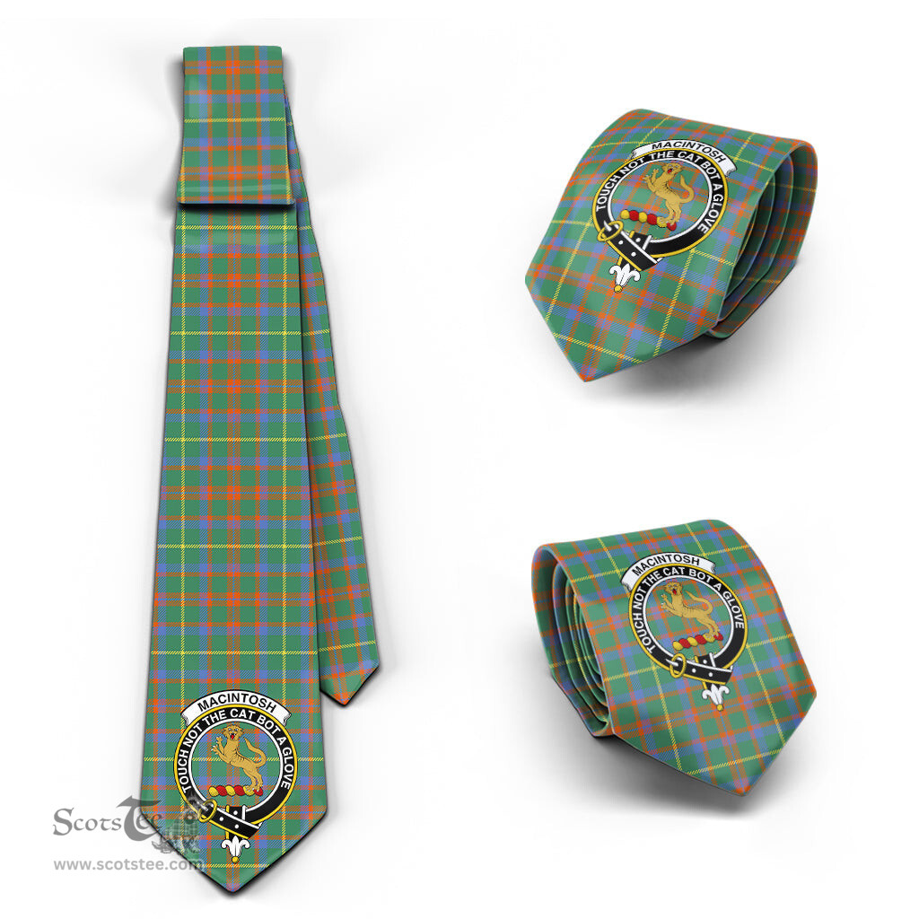Scottish MacIntosh Hunting Ancient Tartan Tie with Family Crest Tartan Plaid NeckTie Scottish Plaid Tartan Plaid - ScotsTee - scotstee.com