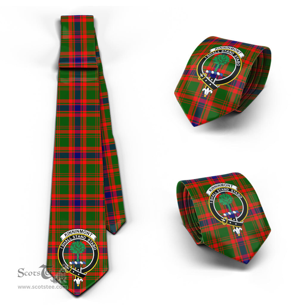 Scottish Kinninmont Tartan Tie with Family Crest Tartan Plaid NeckTie Scottish Plaid Tartan Plaid - ScotsTee - scotstee.com