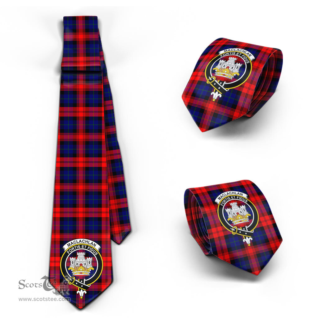 Scottish MacLachlan Modern Tartan Tie with Family Crest Tartan Plaid NeckTie Scottish Plaid Tartan Plaid - ScotsTee - scotstee.com