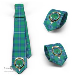 Scottish Irvine Ancient Tartan Tie with Family Crest Tartan Plaid NeckTie Scottish Plaid Tartan Plaid - ScotsTee - scotstee.com
