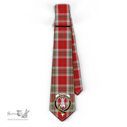 Scottish MacLean of Duart Dress Red Tartan Tie with Family Crest Tartan Plaid NeckTie Scottish Plaid Tartan Plaid - ScotsTee - scotstee.com