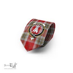 Scottish MacLean of Duart Dress Red Tartan Tie with Family Crest Tartan Plaid NeckTie Scottish Plaid Tartan Plaid - ScotsTee - scotstee.com