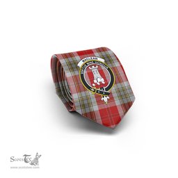 Scottish MacLean of Duart Dress Red Tartan Tie with Family Crest Tartan Plaid NeckTie Scottish Plaid Tartan Plaid - ScotsTee - scotstee.com