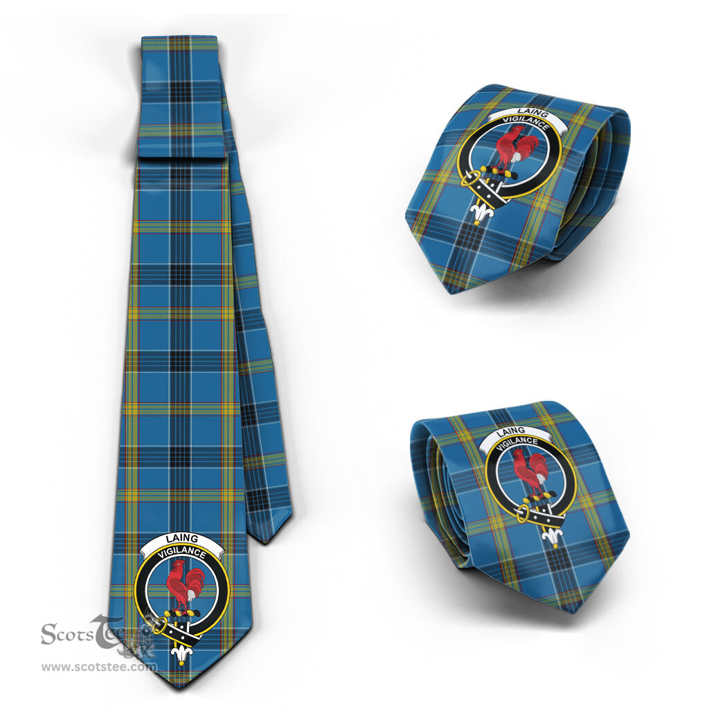 Scottish Laing Tartan Tie with Family Crest Tartan Plaid NeckTie Scottish Plaid Tartan Plaid - ScotsTee - scotstee.com