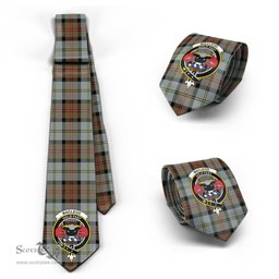 Scottish MacLeod of Harris Weathered Tartan Tie with Family Crest Tartan Plaid NeckTie Scottish Plaid Tartan Plaid - ScotsTee - scotstee.com