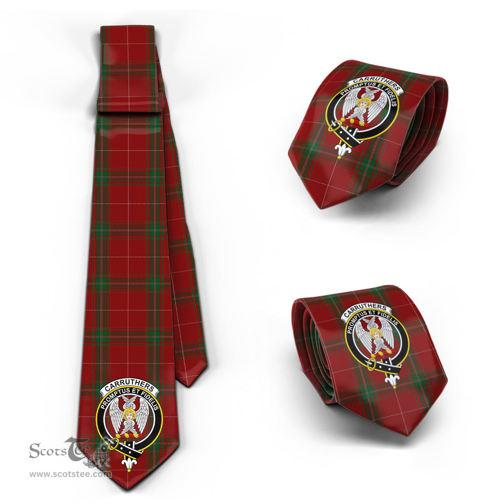 Scottish Carruthers Tartan Tie with Family Crest Tartan Plaid NeckTie Scottish Plaid Tartan Plaid - ScotsTee - scotstee.com