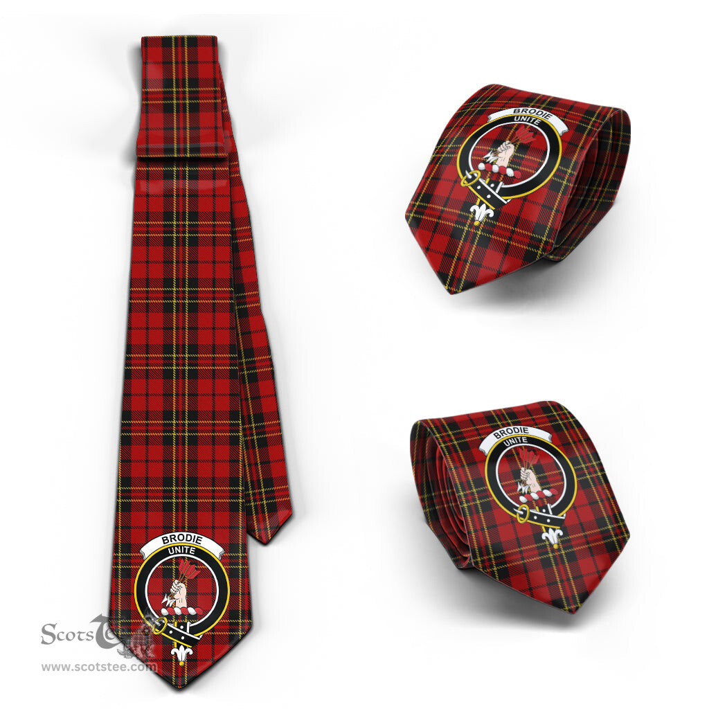 Scottish Brodie Tartan Tie with Family Crest Tartan Plaid NeckTie Scottish Plaid Tartan Plaid - ScotsTee - scotstee.com