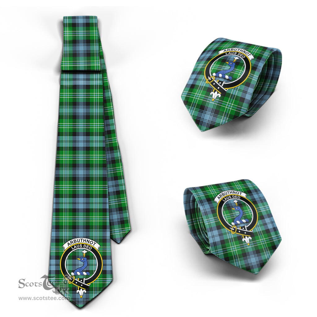 Scottish Arbuthnot Ancient Tartan Tie with Family Crest Tartan Plaid NeckTie Scottish Plaid Tartan Plaid - ScotsTee - scotstee.com
