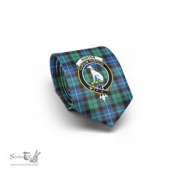 Scottish Hunter Ancient Tartan Tie with Family Crest Tartan Plaid NeckTie Scottish Plaid Tartan Plaid - ScotsTee - scotstee.com