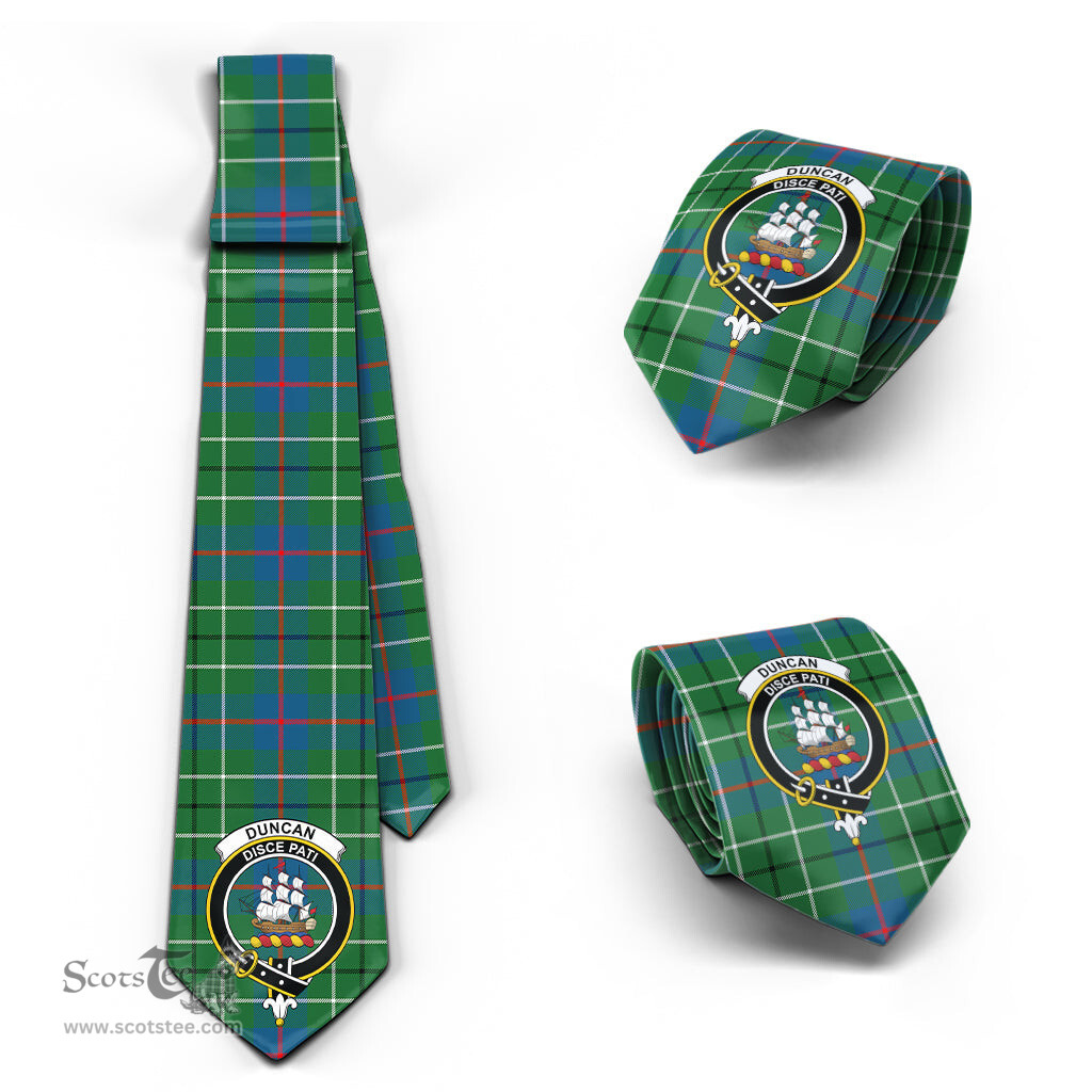 Scottish Duncan Ancient Tartan Tie with Family Crest Tartan Plaid NeckTie Scottish Plaid Tartan Plaid - ScotsTee - scotstee.com
