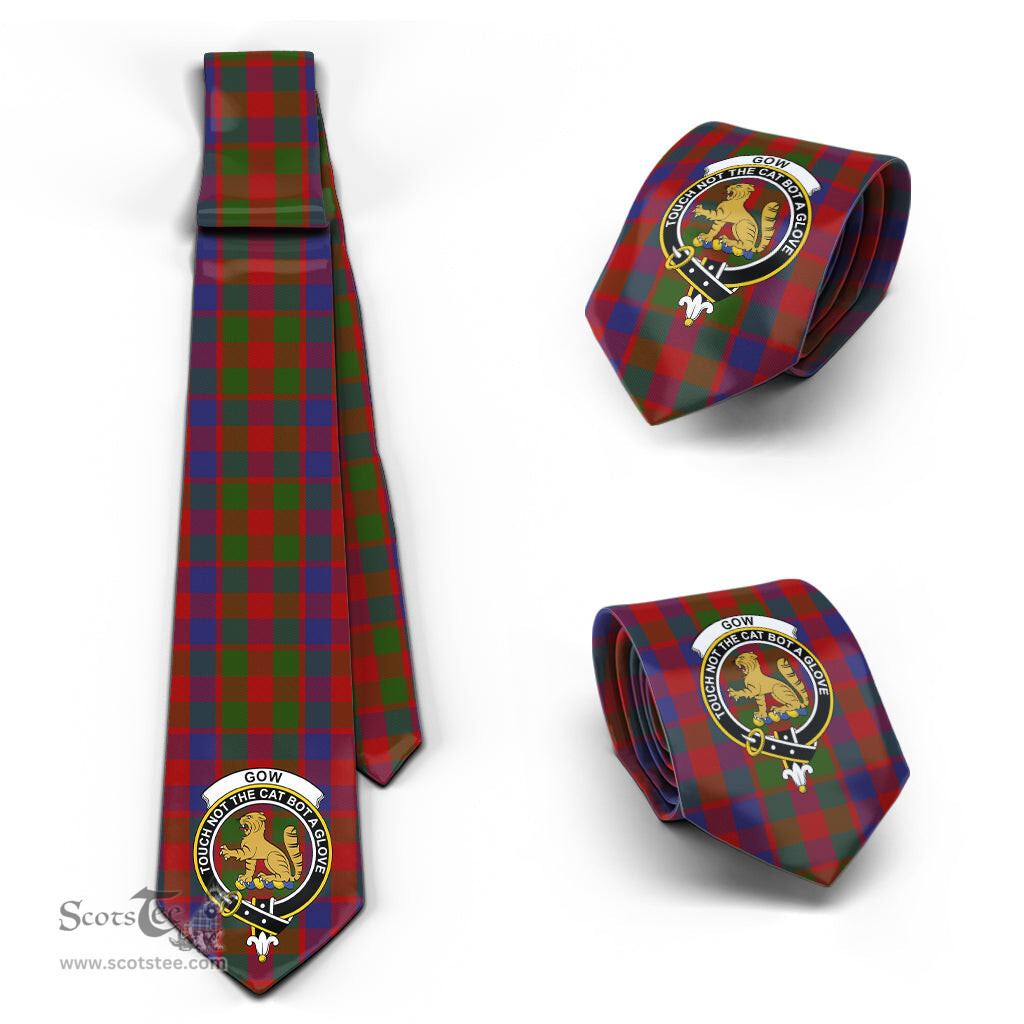 Scottish Gow Tartan Tie with Family Crest Tartan Plaid NeckTie Scottish Plaid Tartan Plaid - ScotsTee - scotstee.com