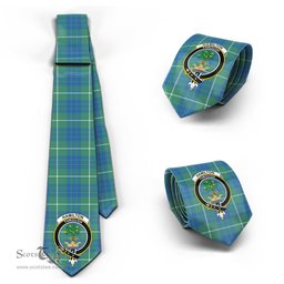 Scottish Hamilton Hunting Ancient Tartan Tie with Family Crest Tartan Plaid NeckTie Scottish Plaid Tartan Plaid - ScotsTee - scotstee.com
