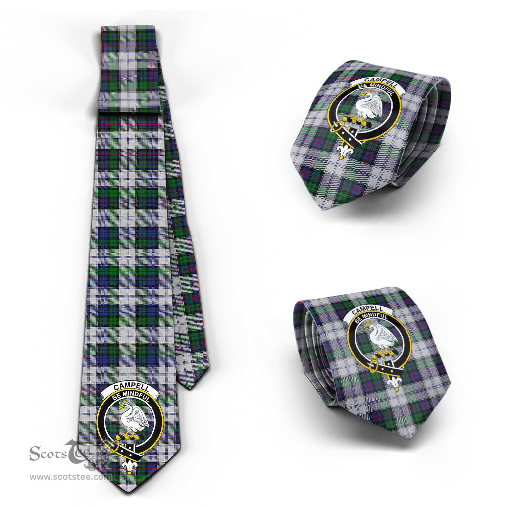 Scottish Campbell of Cawdor Dress Tartan Tie with Family Crest Tartan Plaid NeckTie Scottish Plaid Tartan Plaid - ScotsTee - scotstee.com