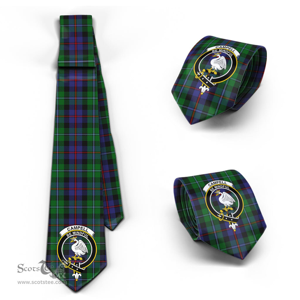 Scottish Campbell of Cawdor Tartan Tie with Family Crest Tartan Plaid NeckTie Scottish Plaid Tartan Plaid - ScotsTee - scotstee.com