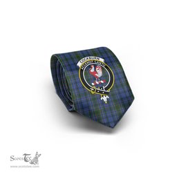 Scottish Cockburn Blue Tartan Tie with Family Crest Tartan Plaid NeckTie Scottish Plaid Tartan Plaid - ScotsTee - scotstee.com