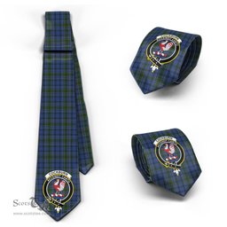 Scottish Cockburn Blue Tartan Tie with Family Crest Tartan Plaid NeckTie Scottish Plaid Tartan Plaid - ScotsTee - scotstee.com