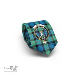 Scottish Gunn Ancient Tartan Tie with Family Crest Tartan Plaid NeckTie Scottish Plaid Tartan Plaid - ScotsTee - scotstee.com