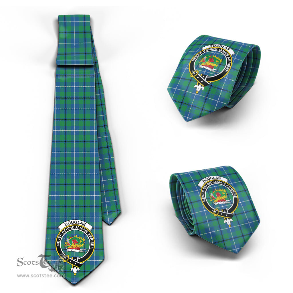 Scottish Douglas Ancient Tartan Tie with Family Crest Tartan Plaid NeckTie Scottish Plaid Tartan Plaid - ScotsTee - scotstee.com