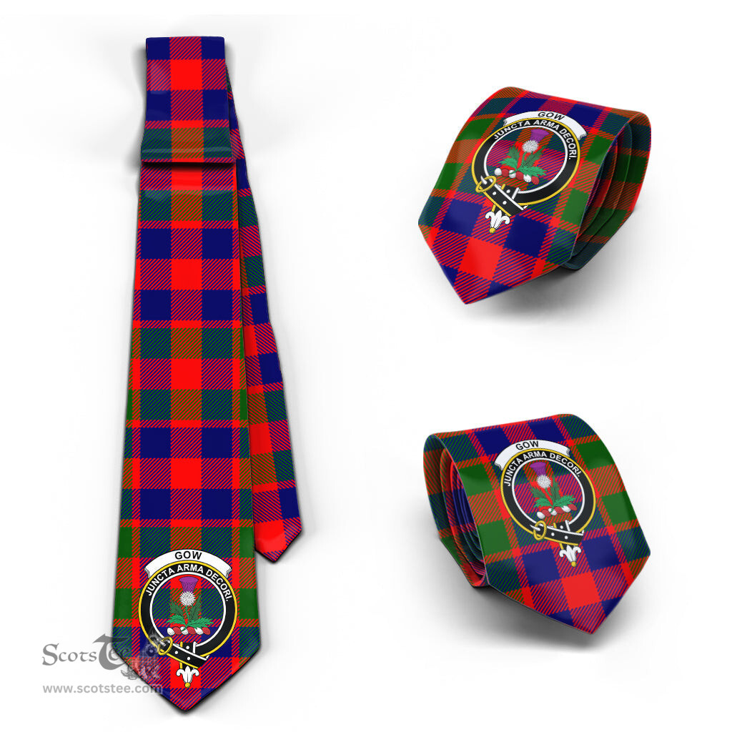 Scottish Gow of Skeoch Tartan Tie with Family Crest Tartan Plaid NeckTie Scottish Plaid Tartan Plaid - ScotsTee - scotstee.com