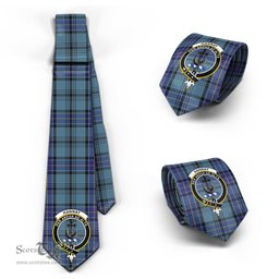 Scottish Hannay Blue Tartan Tie with Family Crest Tartan Plaid NeckTie Scottish Plaid Tartan Plaid - ScotsTee - scotstee.com