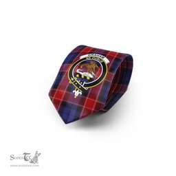 Scottish Graham of Menteith Red Tartan Tie with Family Crest Tartan Plaid NeckTie Scottish Plaid Tartan Plaid - ScotsTee - scotstee.com