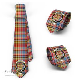 Scottish Drummond of Strathallan Modern Tartan Tie with Family Crest Tartan Plaid NeckTie Scottish Plaid Tartan Plaid - ScotsTee - scotstee.com