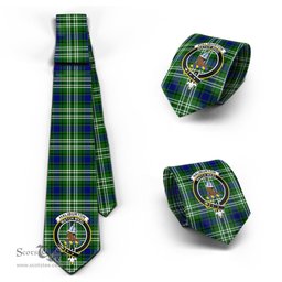 Scottish Haliburton Tartan Tie with Family Crest Tartan Plaid NeckTie Scottish Plaid Tartan Plaid - ScotsTee - scotstee.com