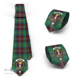 Scottish Chisholm Hunting Ancient Tartan Tie with Family Crest Tartan Plaid NeckTie Scottish Plaid Tartan Plaid - ScotsTee - scotstee.com