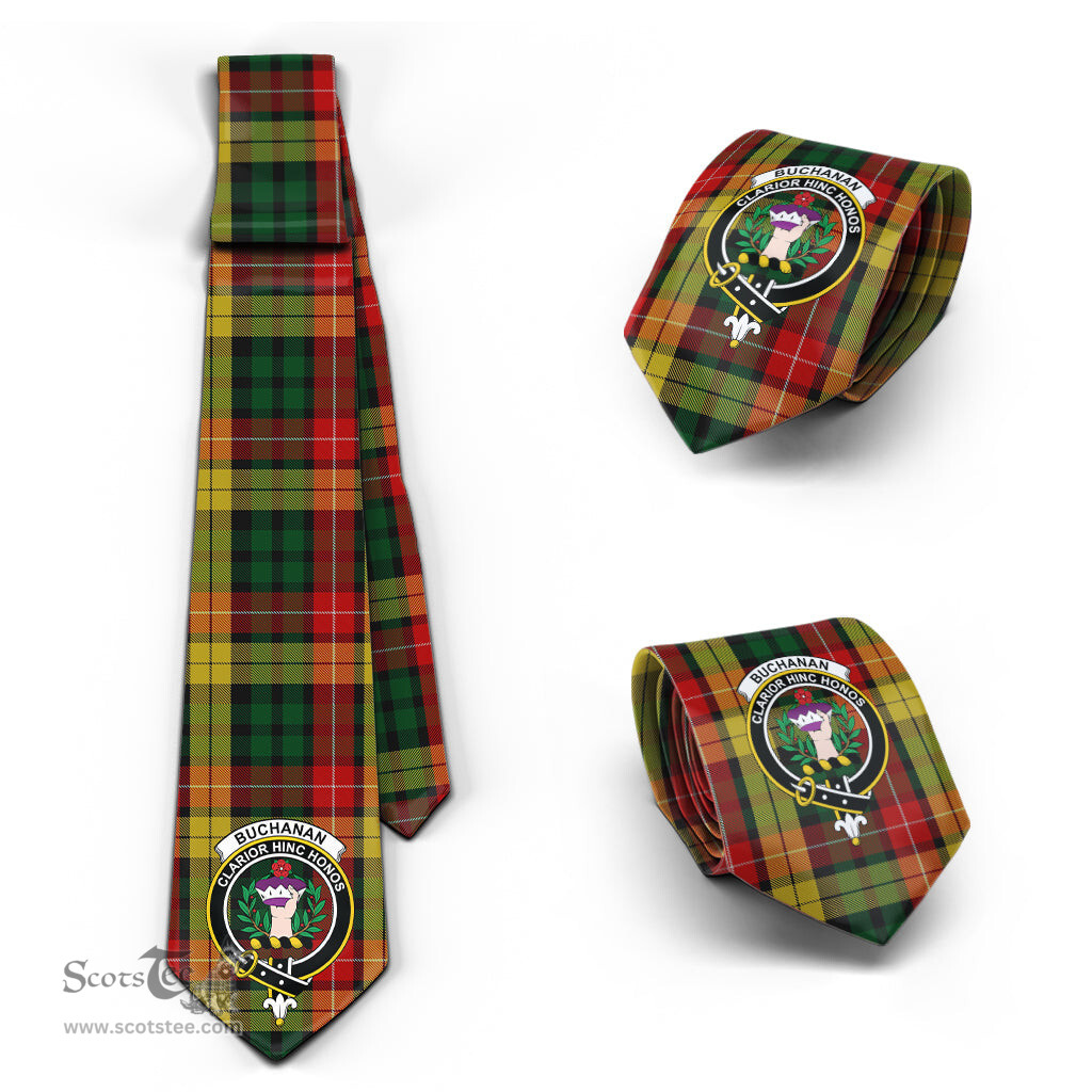 Scottish Buchanan Tartan Tie with Family Crest Tartan Plaid NeckTie Scottish Plaid Tartan Plaid - ScotsTee - scotstee.com