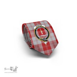 Scottish Erskine Red Tartan Tie with Family Crest Tartan Plaid NeckTie Scottish Plaid Tartan Plaid - ScotsTee - scotstee.com