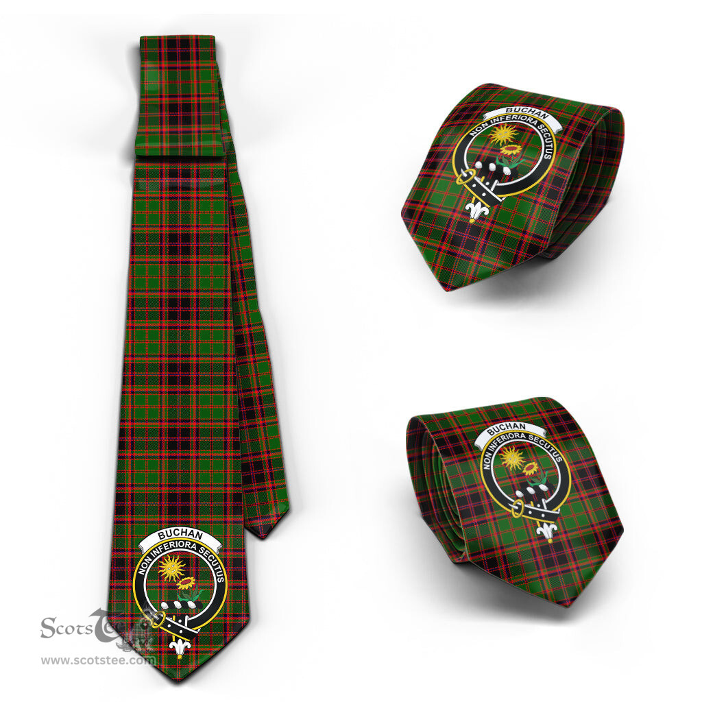 Scottish Buchan Modern Tartan Tie with Family Crest Tartan Plaid NeckTie Scottish Plaid Tartan Plaid - ScotsTee - scotstee.com