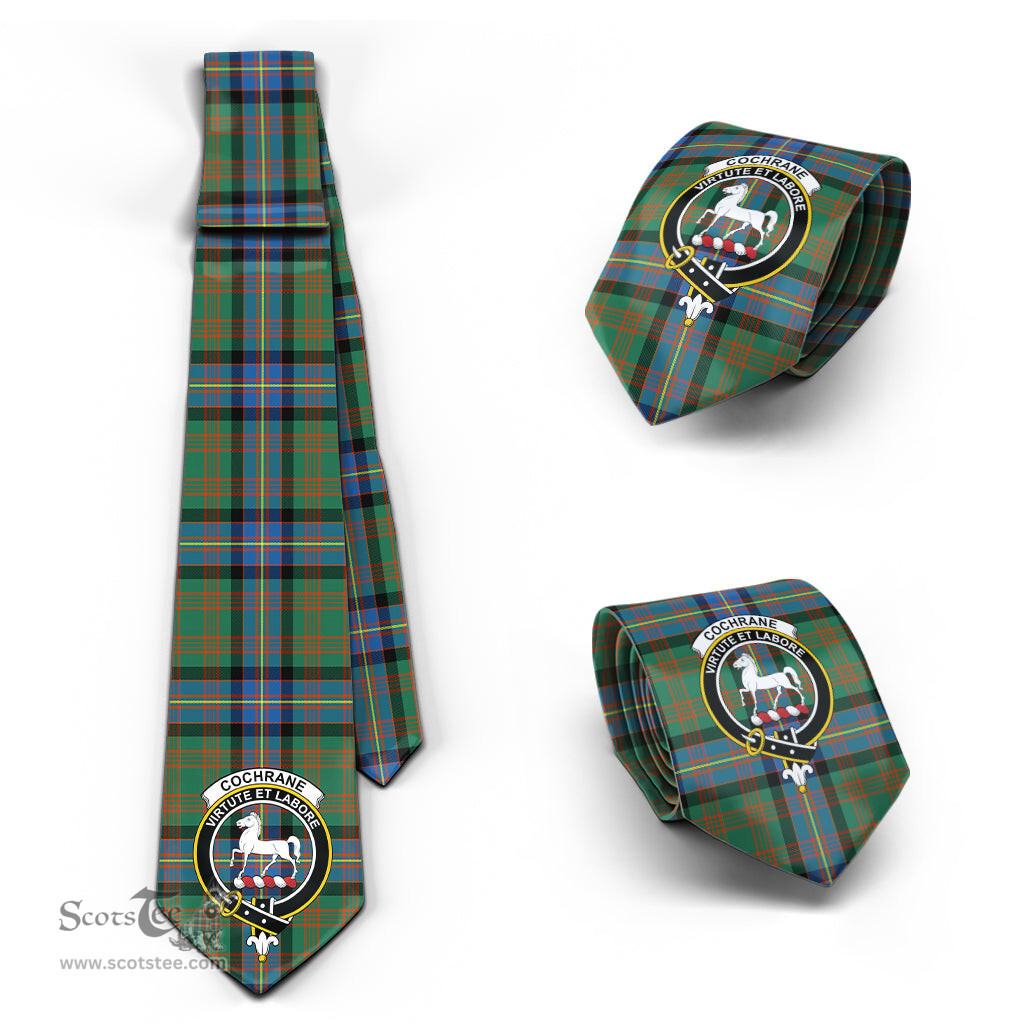 Scottish Cochrane Ancient Tartan Tie with Family Crest Tartan Plaid NeckTie Scottish Plaid Tartan Plaid - ScotsTee - scotstee.com