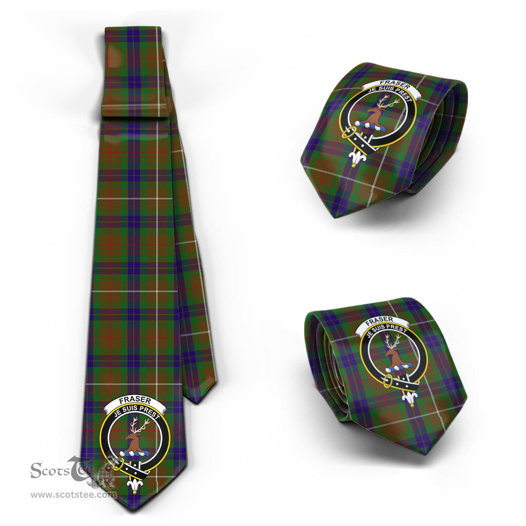 Scottish Fraser Hunting Tartan Tie with Family Crest Tartan Plaid NeckTie Scottish Plaid Tartan Plaid - ScotsTee - scotstee.com