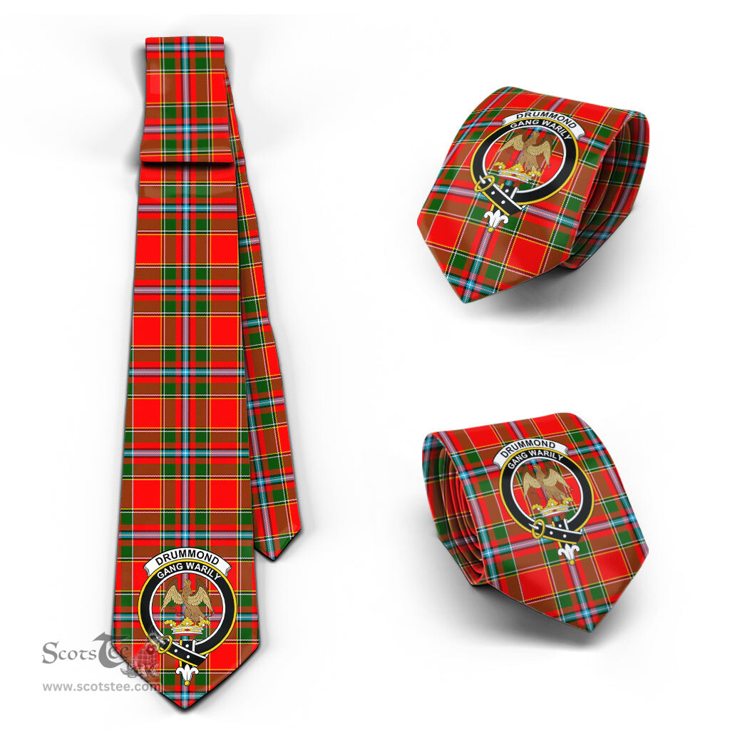 Scottish Drummond of Perth Tartan Tie with Family Crest Tartan Plaid NeckTie Scottish Plaid Tartan Plaid - ScotsTee - scotstee.com