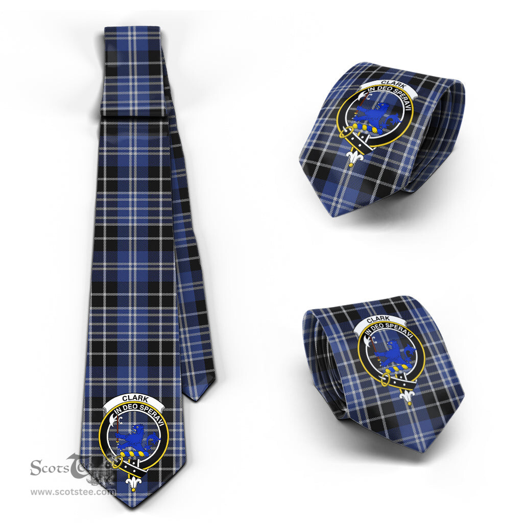 Scottish Clark (Lion) Tartan Tie with Family Crest Tartan Plaid NeckTie Scottish Plaid Tartan Plaid - ScotsTee - scotstee.com