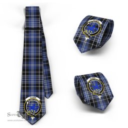 Scottish Clark (Lion) Tartan Tie with Family Crest Tartan Plaid NeckTie Scottish Plaid Tartan Plaid - ScotsTee - scotstee.com