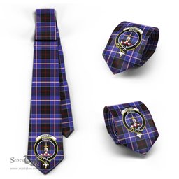 Scottish Dunlop Modern Tartan Tie with Family Crest Tartan Plaid NeckTie Scottish Plaid Tartan Plaid - ScotsTee - scotstee.com