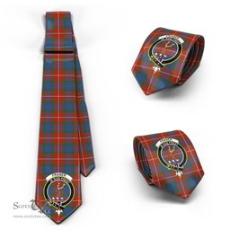 Scottish Fraser Ancient Tartan Tie with Family Crest Tartan Plaid NeckTie Scottish Plaid Tartan Plaid - ScotsTee - scotstee.com