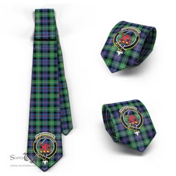 Scottish Farquharson Ancient Tartan Tie with Family Crest Tartan Plaid NeckTie Scottish Plaid Tartan Plaid - ScotsTee - scotstee.com