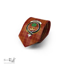Scottish Hamilton Red Tartan Tie with Family Crest Tartan Plaid NeckTie Scottish Plaid Tartan Plaid - ScotsTee - scotstee.com