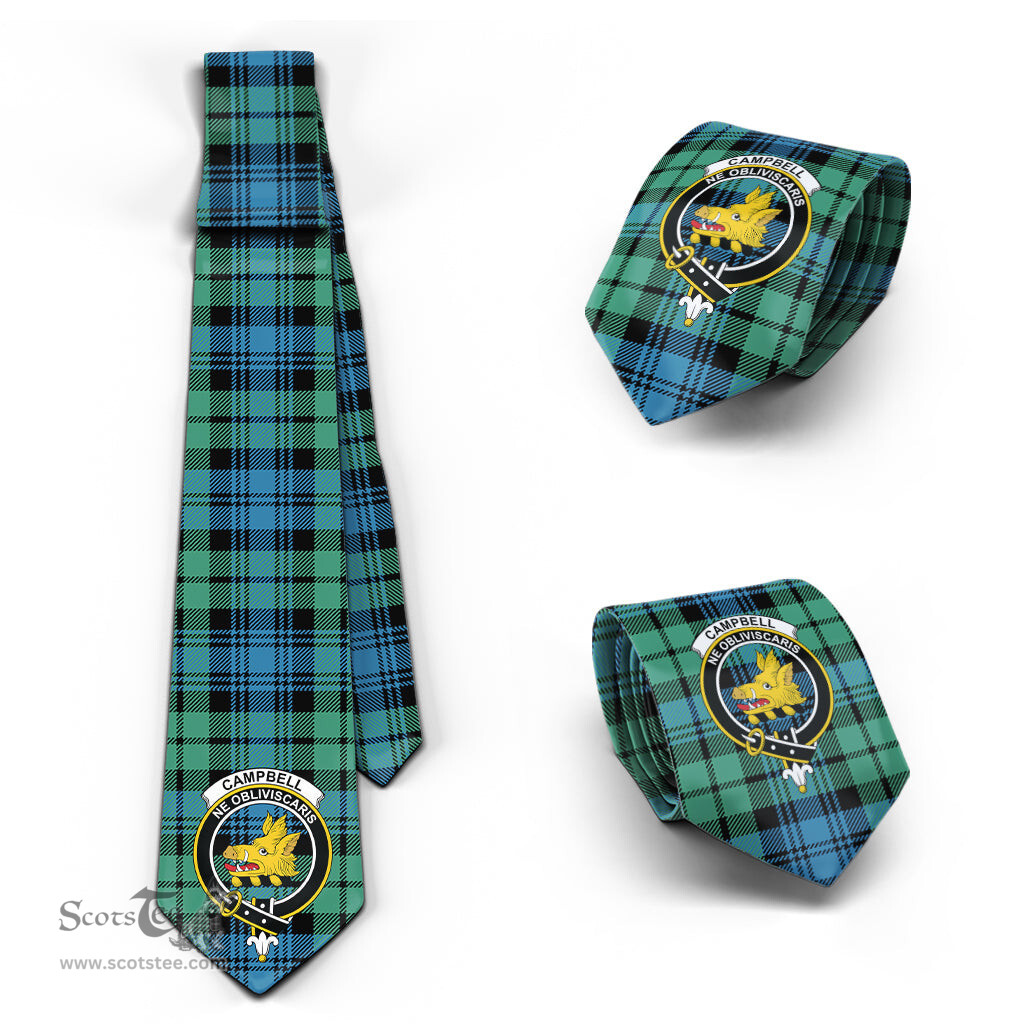 Scottish Campbell Ancient 01 Tartan Tie with Family Crest Tartan Plaid NeckTie Scottish Plaid Tartan Plaid - ScotsTee - scotstee.com