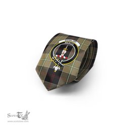 Scottish Dunlop Hunting Tartan Tie with Family Crest Tartan Plaid NeckTie Scottish Plaid Tartan Plaid - ScotsTee - scotstee.com