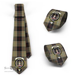 Scottish Dunlop Hunting Tartan Tie with Family Crest Tartan Plaid NeckTie Scottish Plaid Tartan Plaid - ScotsTee - scotstee.com