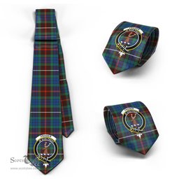 Scottish Fraser Hunting Ancient Tartan Tie with Family Crest Tartan Plaid NeckTie Scottish Plaid Tartan Plaid - ScotsTee - scotstee.com