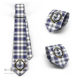 Scottish Hannay Modern Tartan Tie with Family Crest Tartan Plaid NeckTie Scottish Plaid Tartan Plaid - ScotsTee - scotstee.com