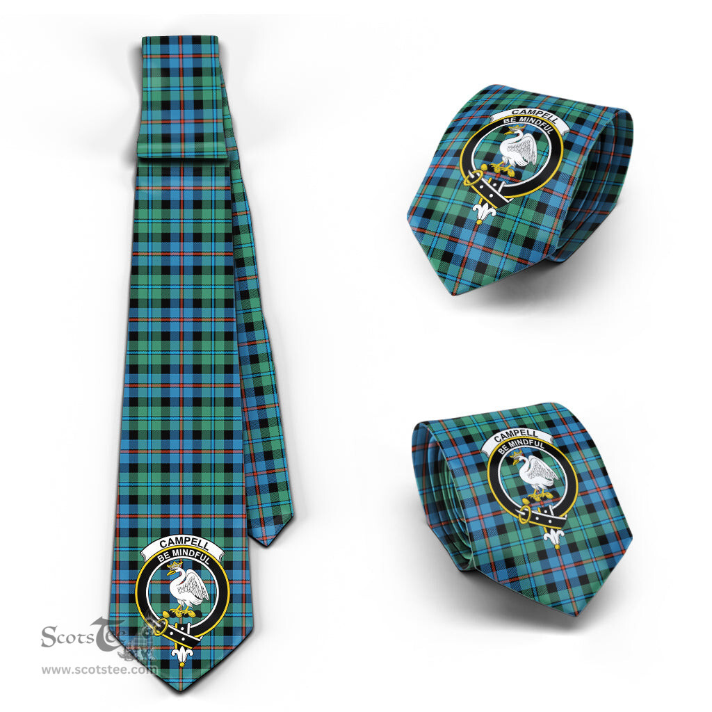 Scottish Campbell of Cawdor Ancient Tartan Tie with Family Crest Tartan Plaid NeckTie Scottish Plaid Tartan Plaid - ScotsTee - scotstee.com